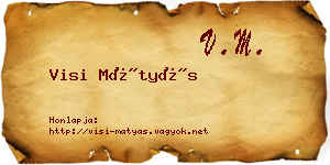 Visi Mátyás névjegykártya